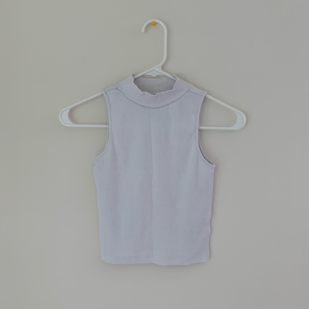 White highneck crop top